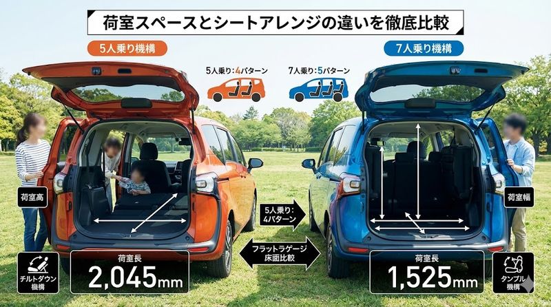 2.荷室スペースとシートアレンジの違いを徹底比較