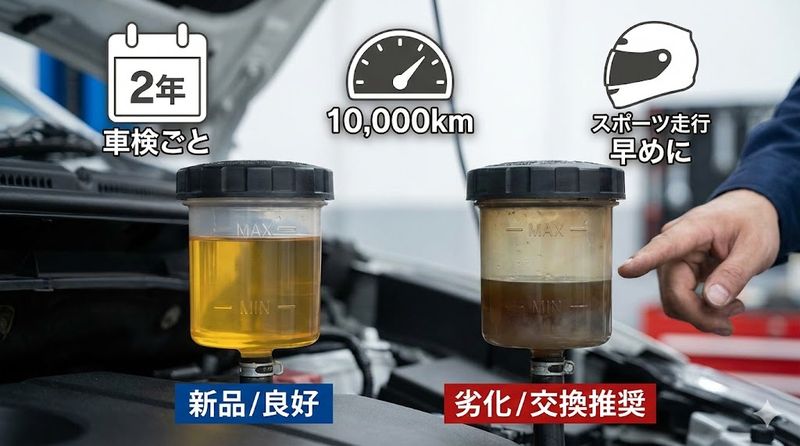 2.ブレーキオイルの適切な交換頻度と目安