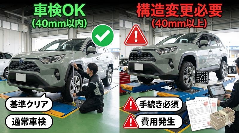 5.RAV4リフトアップの車検と構造変更