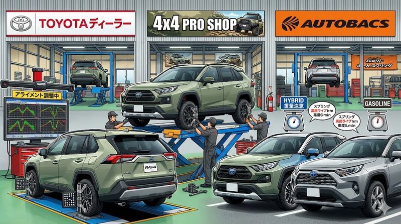 6.RAV4リフトアップの施工と注意点