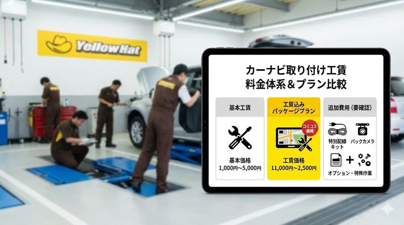 1.イエローハットのカーナビ取り付け工賃の基本情報