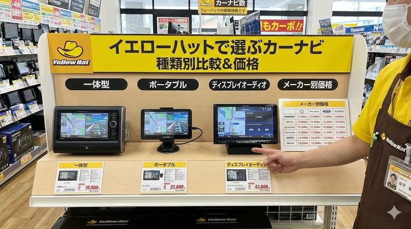 2.イエローハットで取り扱うカーナビの種類と価格