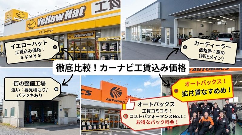 5.オートバックスと他店の工賃込み価格を比較