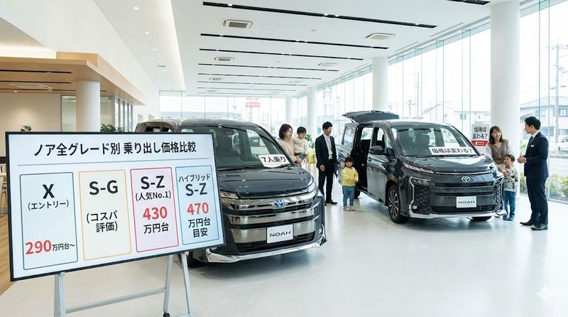 2.ノア全グレード別の乗り出し価格を徹底比較