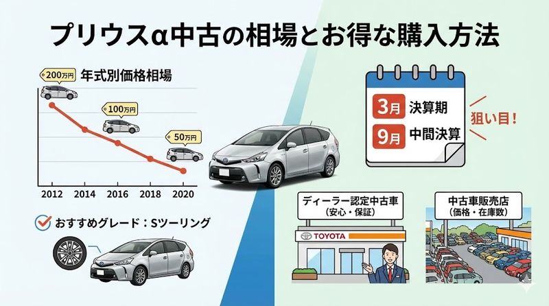 4.プリウスα中古の相場とお得な購入方法