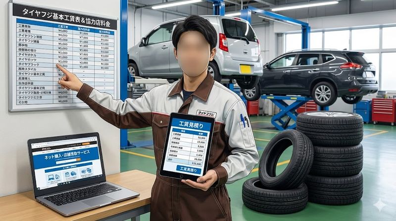 1.タイヤフジの工賃はいくら?料金体系を徹底解説