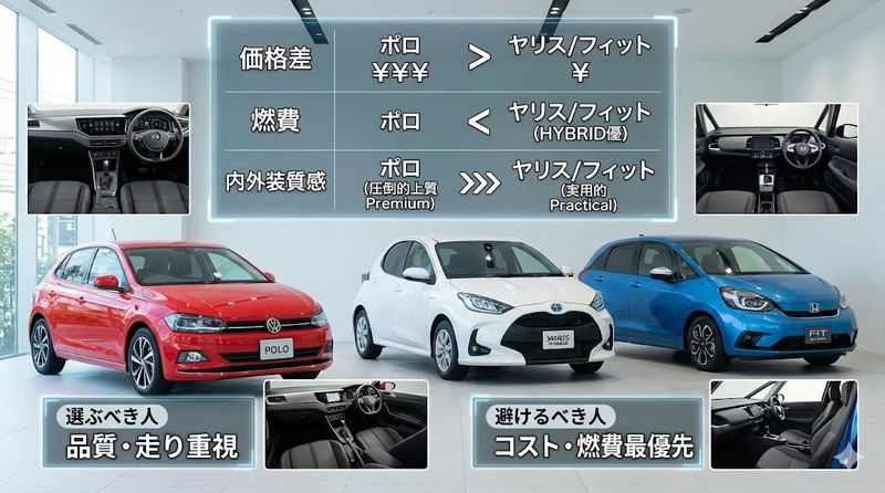4. 新型ポロと国産コンパクトカーの比較