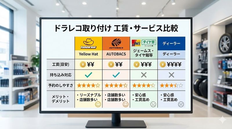 3.他のカー用品店との工賃比較