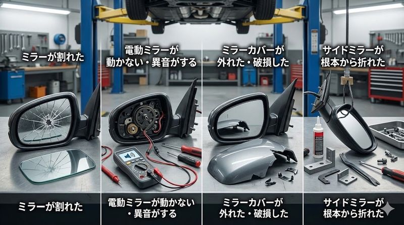 5.サイドミラー故障の症状別修理方法