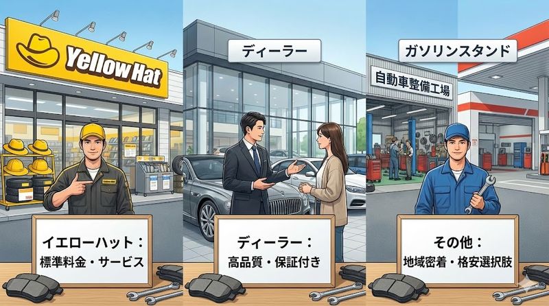 2.イエローハットやディーラーとの料金比較