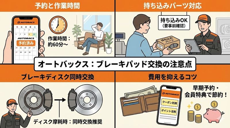 4.オートバックスでブレーキパッド交換する際の注意点