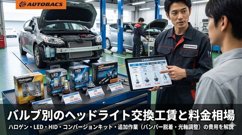 2.バルブ別のヘッドライト交換工賃と料金相場