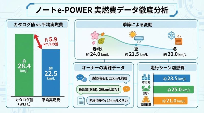 2.ノートe-POWERの実燃費はどれくらい？